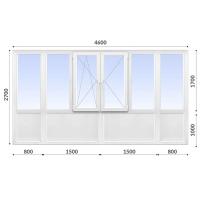 Французский балкон 2700x4600 Dexen 70 мм 1-камерный стеклопакет