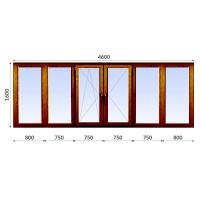 Балкон П-образный 1600x4600 Dexen 70 мм 2-камерный стеклопакет ламинированный энергосберегающий