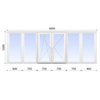 Балкон П-образный 1600x4600 Wintech 60 мм 1-камерный стеклопакет энергосберегающий