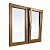 Пластиковое окно двухстворчатое Краусс 70 мм 1 камерный стеклопакет ламинированное в массе