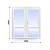 Двухстворчатая дверь с двумя стеклянными вставками и перегородкой Krauss